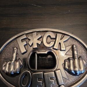 Mens Middle Finger Belt Buckle💥Interchangeable💥Built in Can Opener